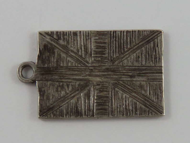 The Union JackUnited Kingdom Flag Sterling Silver Vintage Charm For Bracelet