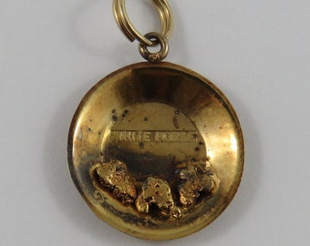 White Horse Plate of Gold 14K Gold Vintage Charm For Bracelet