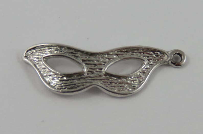 Masquerade Mask Sterling Silver Vintage Charm For Bracelet