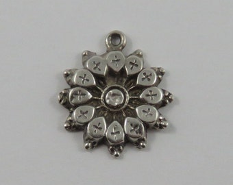 Flower Sterling Silver Vintage Charm For Bracelet