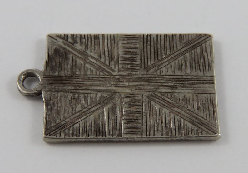 The Union JackUnited Kingdom Flag Sterling Silver Vintage Charm For Bracelet
