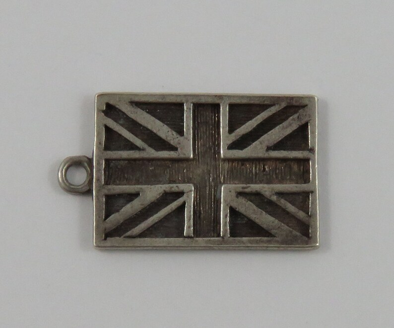 The Union JackUnited Kingdom Flag Sterling Silver Vintage Charm For Bracelet