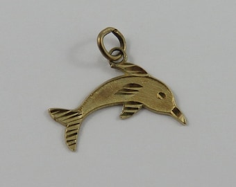 Dolphin 10K Gold Vintage Charm For Bracelet