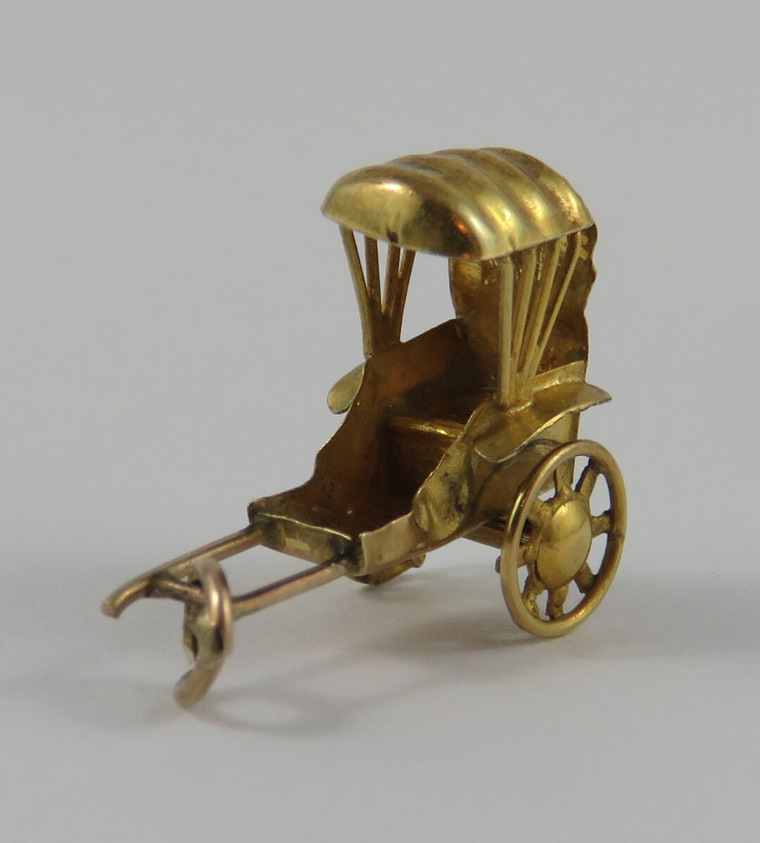 Rickshaw Mechanical 14K Gold Vintage Charm for Bracelet - Etsy