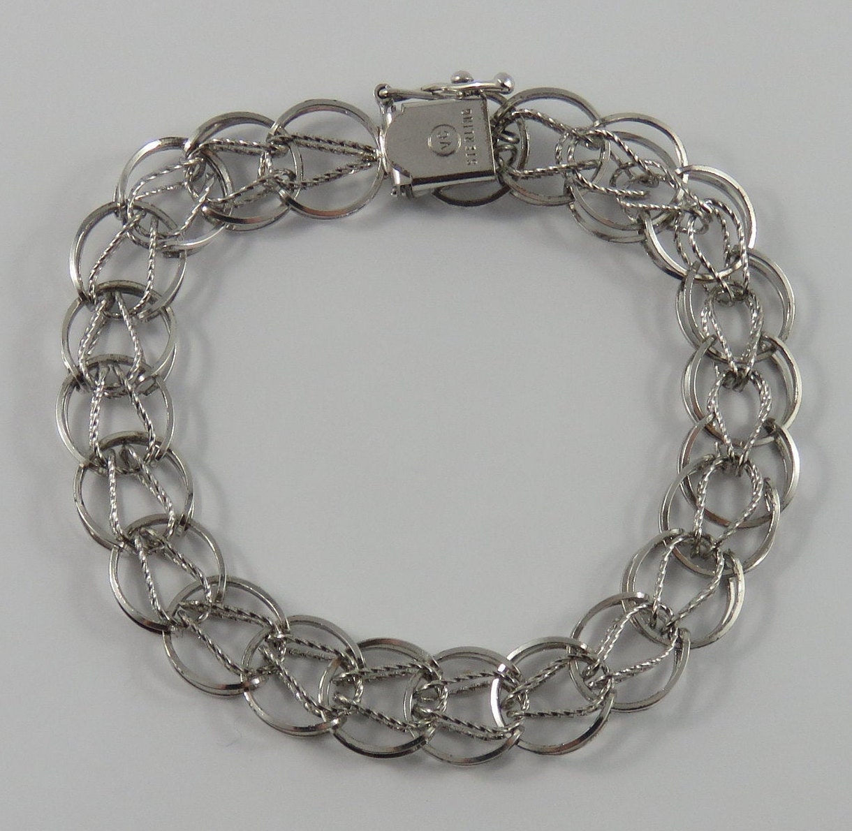 7 Vintage Sterling Silver Charm Bracelet Without Charms Etsy