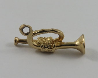 Trumpet 10K Gold Vintage Charm For Bracelet