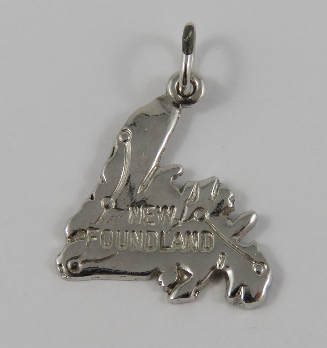 Map of Newfoundland Sterling Silver Vintage Charm For Bracelet Etsy