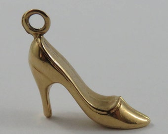 High Heel 18K Gold Vintage Charm For Bracelet