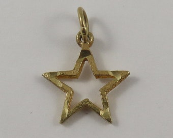 Star 10K Gold Vintage Charm For Bracelet