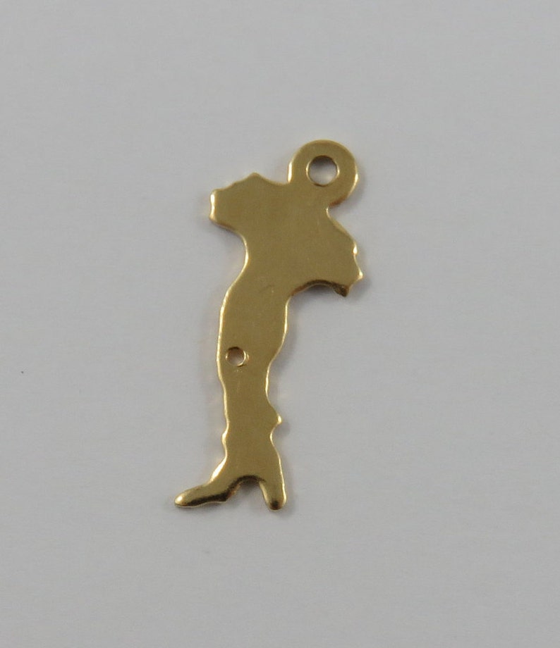 Map of Italy 14K Gold Vintage Charm For Bracelet