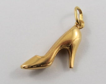 High Heel 18K Gold Vintage Charm For Bracelet
