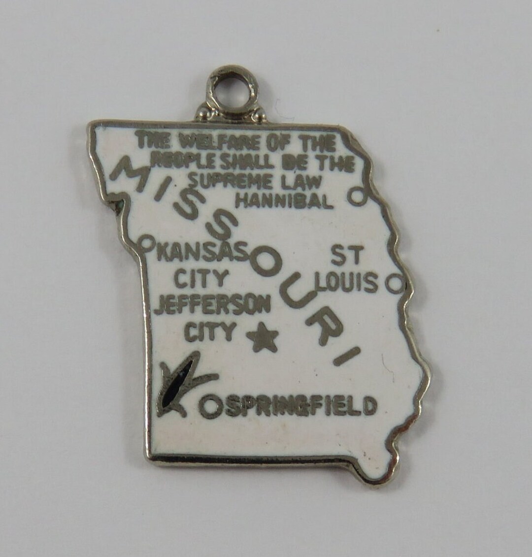 Missouri State Map Charm Pendant - 925 Sterling Silver, Show-Me State Necklace Or Bracelet Charm - View #2