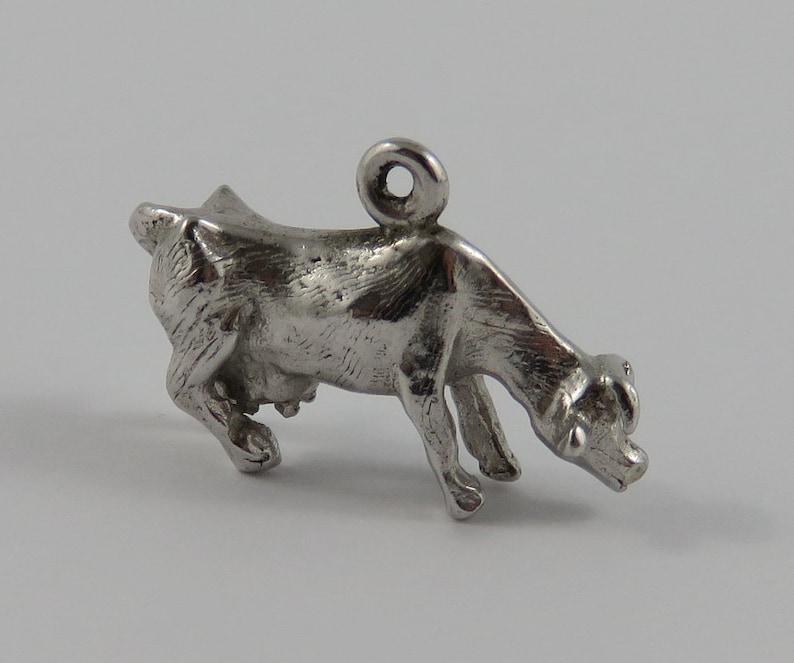 Cow Sterling Silver Vintage Charm For Bracelet