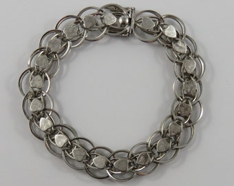 7 1/2" Sterling Silver Vintage Charm Bracelet Without Charms