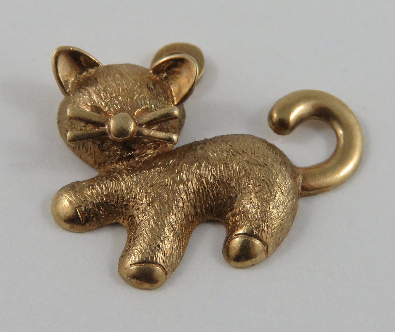 Cat 10K Gold Vintage Charm for Bracelet Etsy