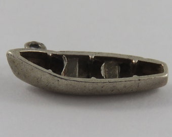 Canoe Silver Vintage Charm For Bracelet