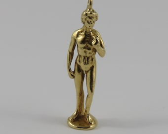 Statue of David by Michelangelo 18K Gold Vintage Charm For Bracelet