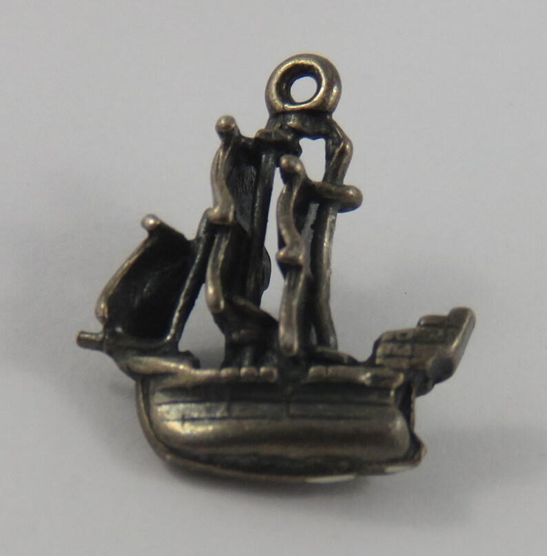 Galleon Ship Sterling Silver Vintage Charm For Bracelet