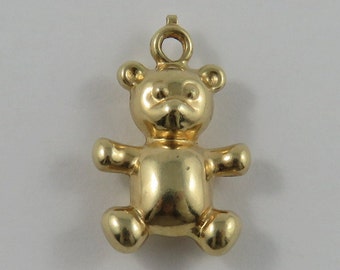 Teddy Bear 14K Gold Vintage Charm For Bracelet