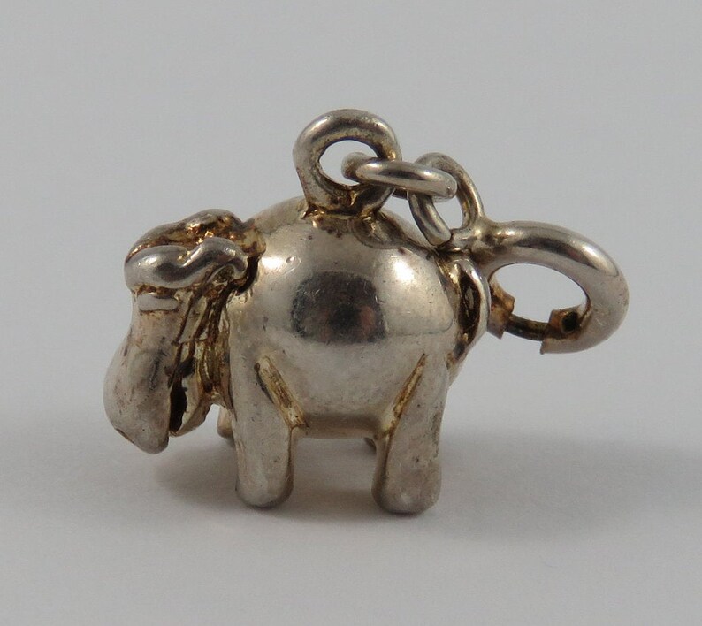Hippopotamus Sterling Silver Vintage Charm For Bracelet