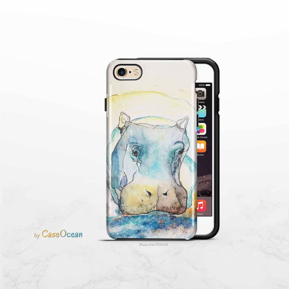 iPhone 11 case Hippo Watercolor iPhone XR XS SE iPhone 8 7 6s Plus case for Galaxy S10 S9 S8 Plus S7 Edge Note 9 Note 8 Huawei P30