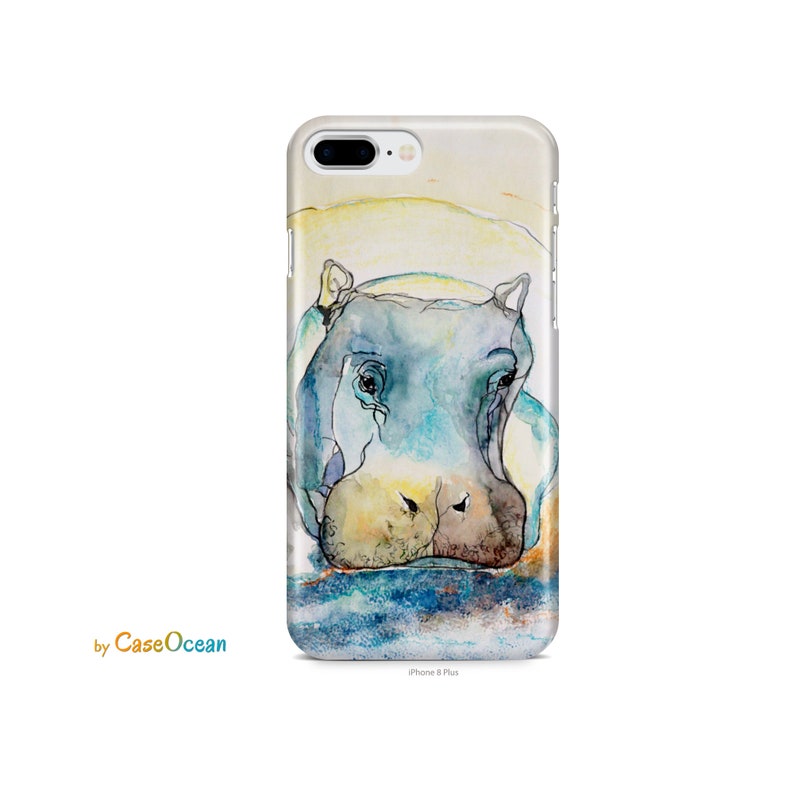iPhone 11 case Hippo Watercolor iPhone XR XS SE iPhone 8 7 6s Plus case for Galaxy S10 S9 S8 Plus S7 Edge Note 9 Note 8 Huawei P30