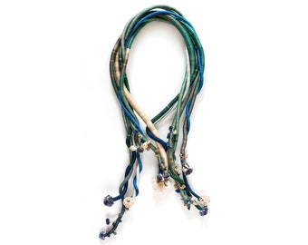 Oversized ketting, fiber art sieraden, draagbaar kunstwerk, touw statement ketting, pronkstuk, grote verklaring ketting, grote unieke ketting