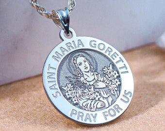 Saint Maria Goretti Round Religious Medal "EXCLUSIVE"