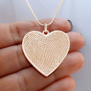 Custom Fingerprint Heart Charm image 2