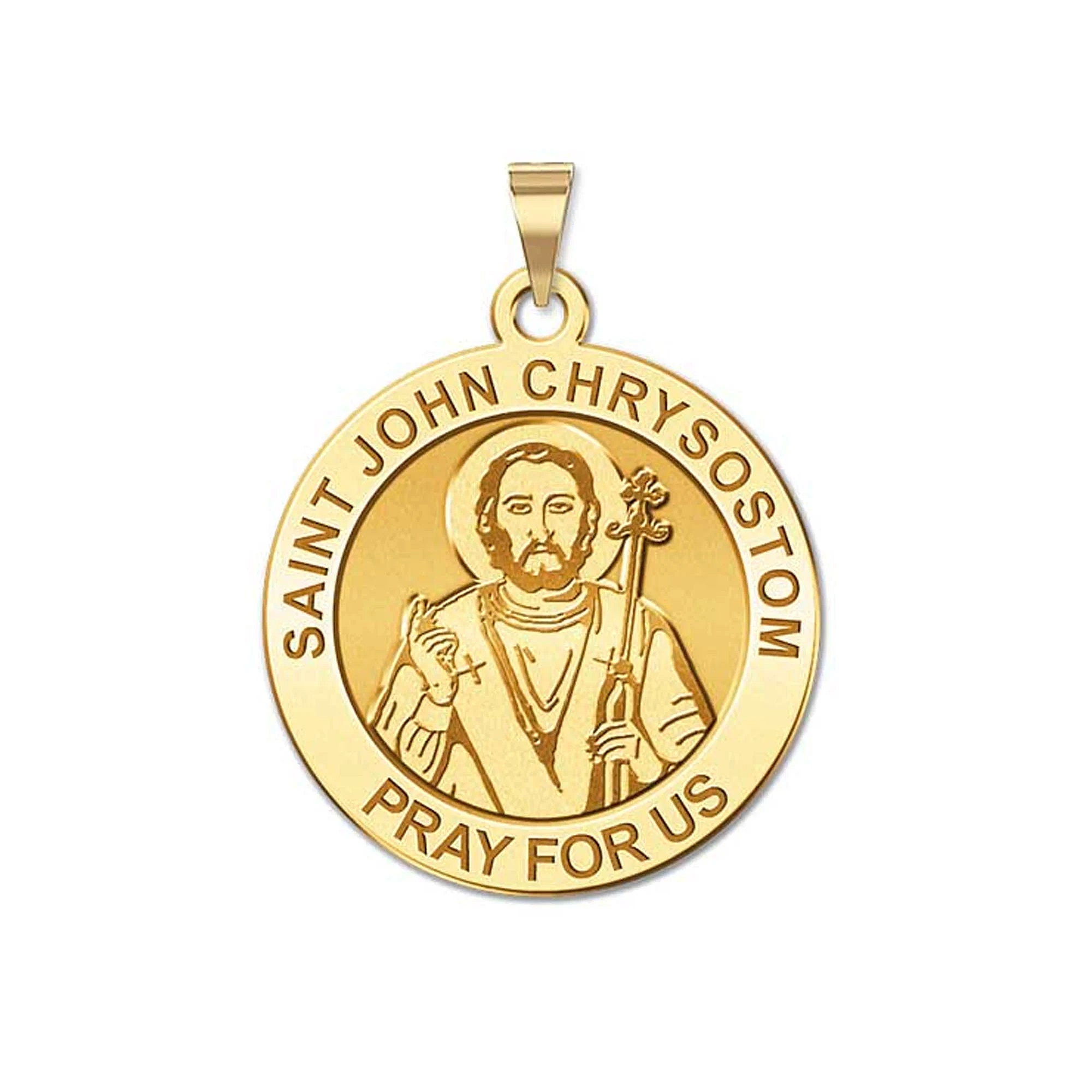 Saint John Chrysostom Round Religious Medal