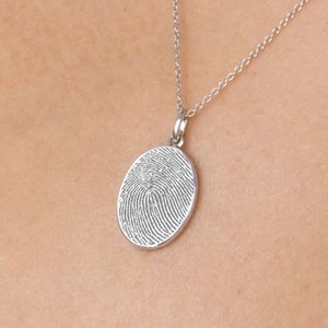 Personalized Fingerprint Jewelry Fingerprint Necklace Memorial Necklace Necklace Made with Fingerprints image 4