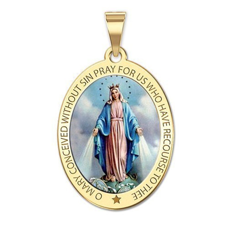 Large solid gold miraculous medal Clearance