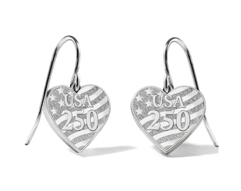 USA250 / America 250 Heart Dangle Earrings