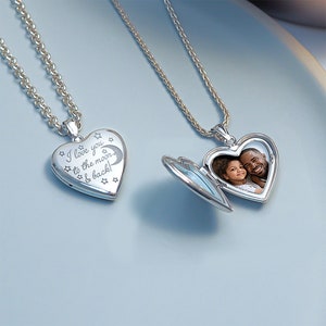 Sterling Silver " To The Moon & Back " Heart Photo Locket