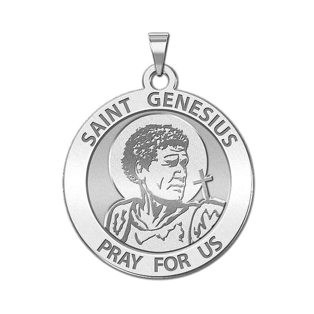 Saint Genesius Round Religious Medal - Etsy