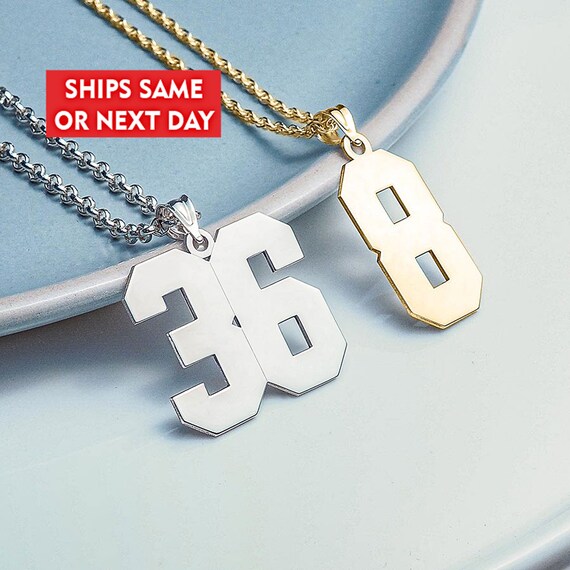 Number Necklace Number Pendant - Etsy 