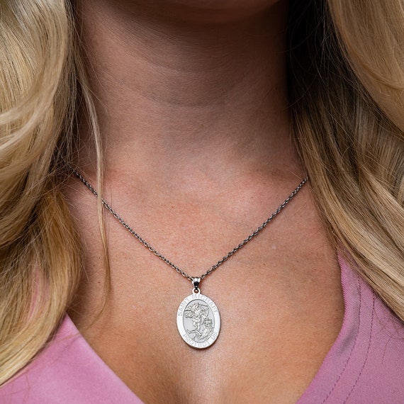 St michael deals necklace silver