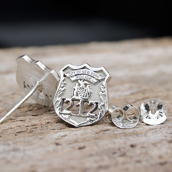 Police Earrings • Police Badge Earrings • Personalized