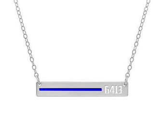 Thin Blue Line Necklace • Police Wife Necklace • Gift for Police Wives • Thin Blue Line Necklace • Officers Necklace