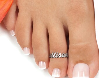 Toes Rings • Toe Ring • Toe Ring for Women • Personalized Name Toe Ring for Women •  Silver Toe Ring • Custom Toe Ring • Gold Toe Ring