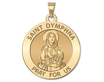 Saint Dymphna Round Religious Medal