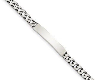 ID Bracelet • Engraved ID Bracelet • Custom Engraved Sterling Silver Men's ID Bracelet • Engraved Bracelet for Men