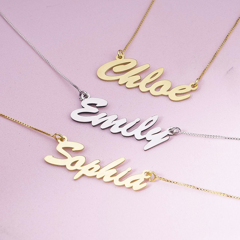 Personalized Name Necklace Necklace with Name Gold Name Necklaces Dainty Necklace Name Necklaces with Names Silver Necklaces Name image 1