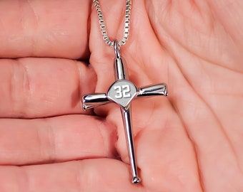 Baseball bat cross charm hot sale