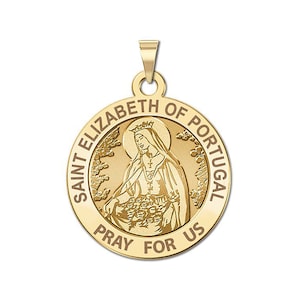 Heilige Elizabeth van Portugal ronde religieuze medaille