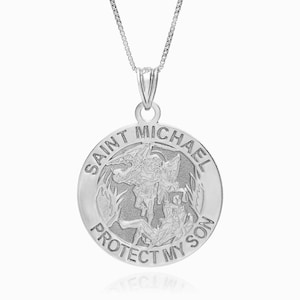 Saint Michael, Protect My Son, Saint Michael Family Protection Religious Medal Necklace