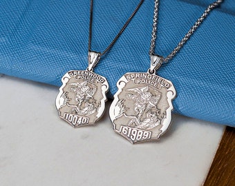 Saint Michael Personalized Police Badge with Department & Badge Number
