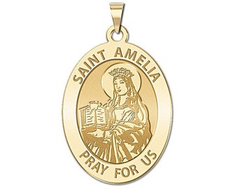 Saint Amelia  Religious Medal - Oval