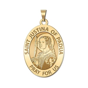 Saint Justina of Padua OVAL Religious Medal