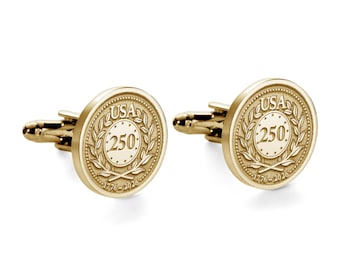 USA250 / America 250 Commemorative Round Cuff Links for Men